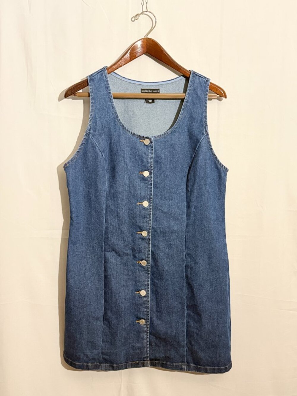 Sincerely Jules Sleeveless Button Front Denim Mini Dress XL